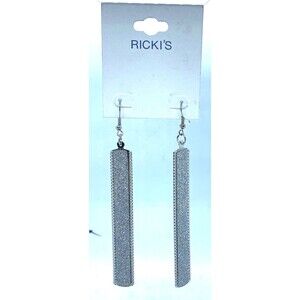 NWT Silver glitter earrings by Rikki's